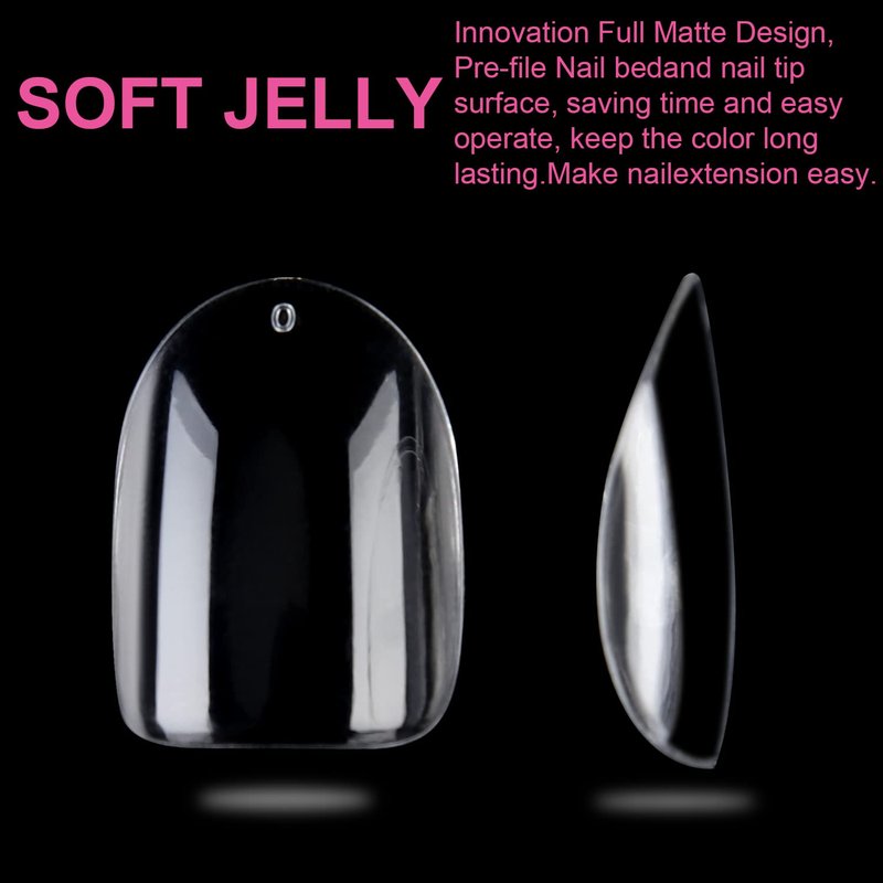 UNA GELLA Extra Short Oval Almond Gel Nail Tips 360pcs 15 Sizes Round Almond Press on Nails Short Oval Fake Tips Full Nails For Nail Extension DIY Salon Soft Gel Tips