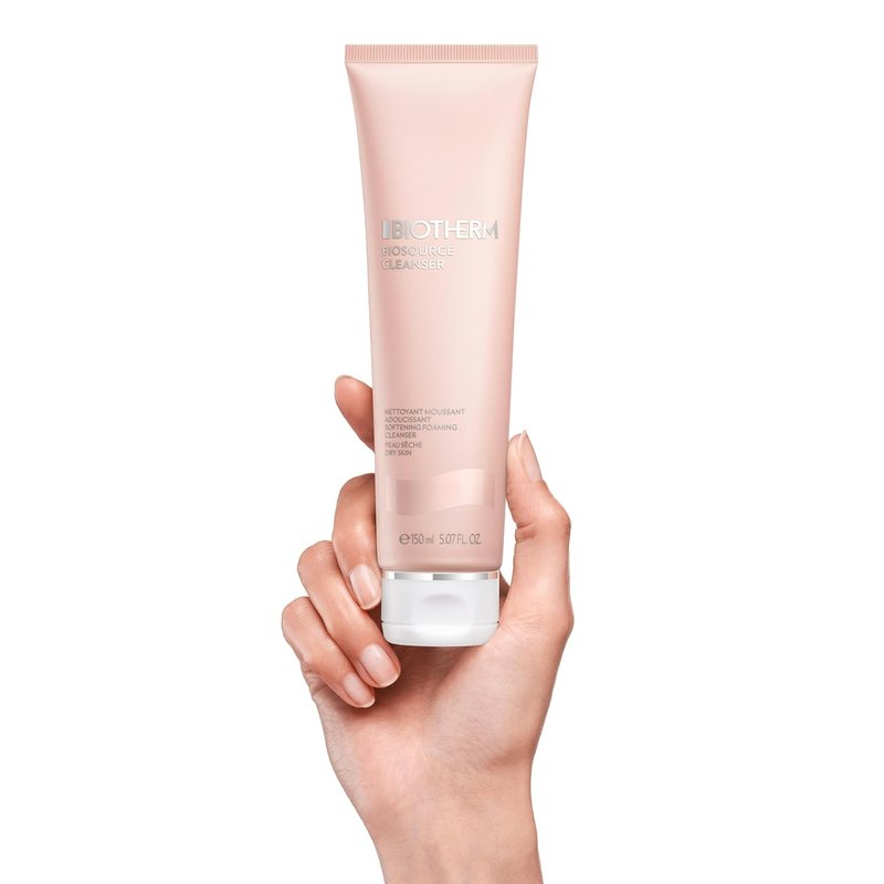 Biotherm Biosource Foaming Cleanser - Softening Rinse-Off Facial Cleanser for Dry Skin | 5.1 Fl. Oz.