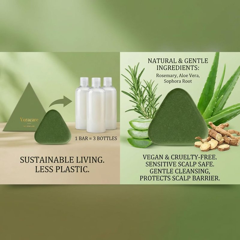 yoracare Korean Scalp Revival Bar, Rosemary Strengthening Shampoo Bar, Shampoo Nourishing Repair Damaged Hair, Moisturizing Scalp Care Natural Bar, Hydrating & Scalp-Friendly Herbal Care (1)