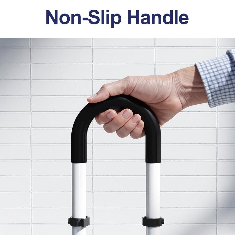 Adjustable Height Bathtub Handle Grab Bar, Bathtub Safety Rail & Shower Grab Bars for Seniors, Baby, Elderly, and Disabled, Fits 3"–7" Tub Walls, Waterproof Non-Slip Handle and Holds 300lbs
