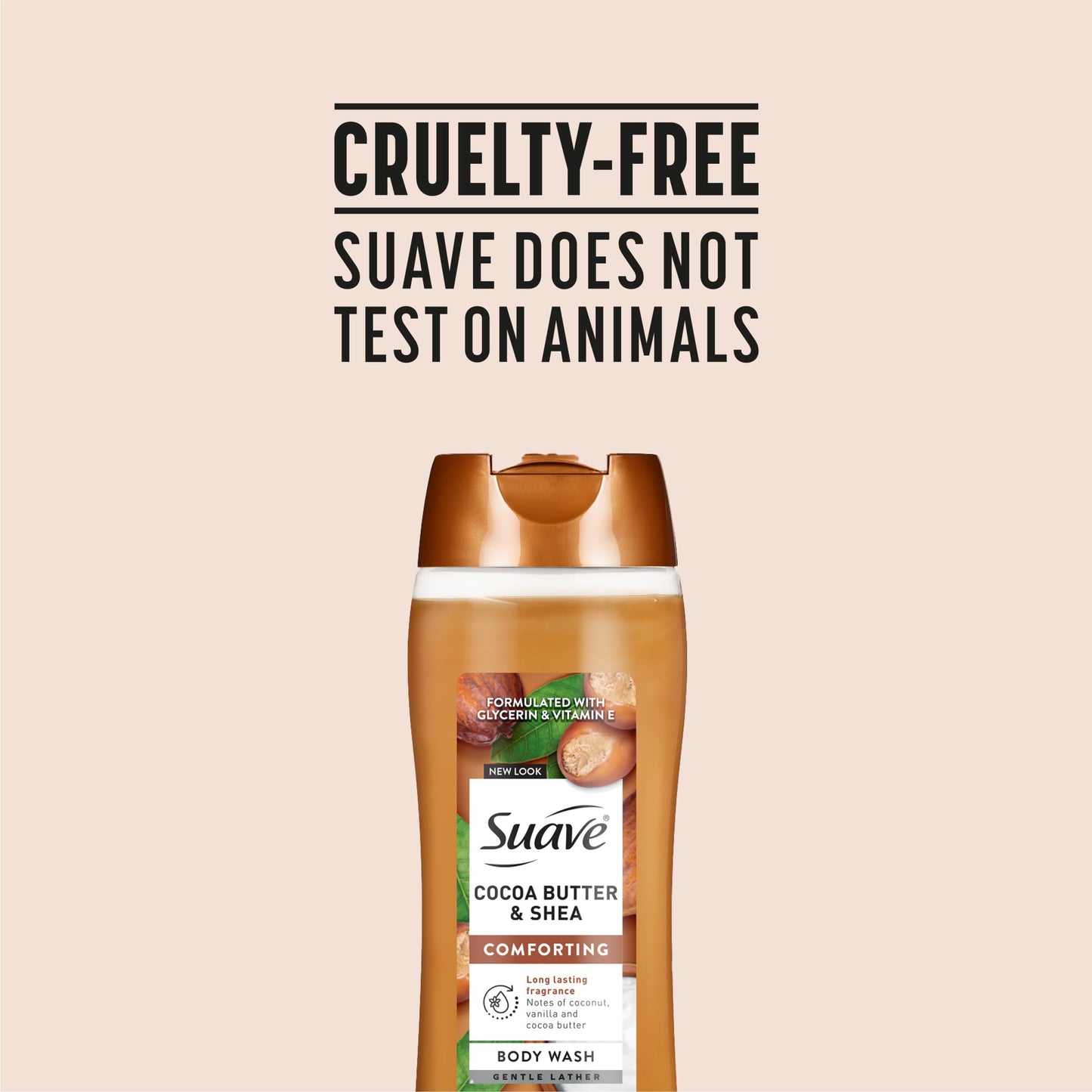 Suave Moisturizing Body Wash, Cocoa Butter and Shea with Vitamin E Extract, No Parabens, No Phtahaltes, 18 Oz Pack of 6