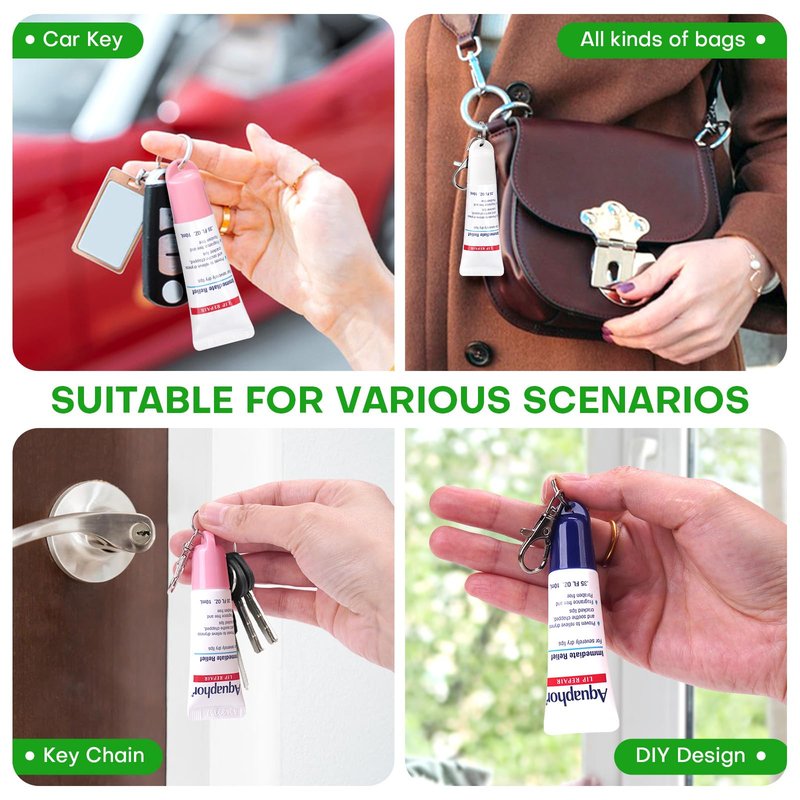 Rolitwils 2 Pcs Keychain Holder for Aquaphor Lip Repair- Polypropylene Cap Accessory - Fit Lip Balm Keychain