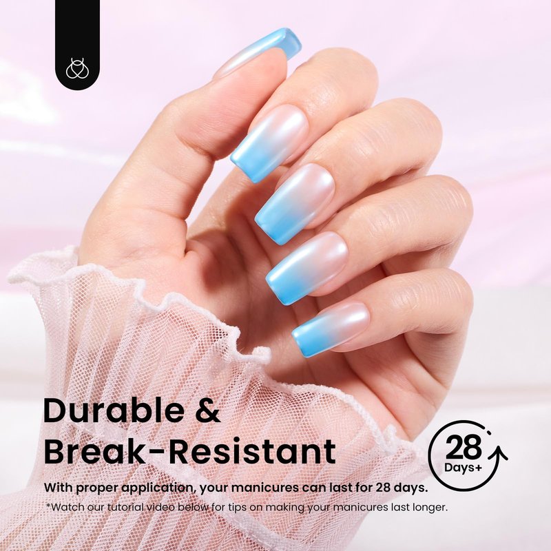 Beetles Gel Nail Tips Etch-X, Square Short, 576Pcs 12 Sizes, Pre-Shaped Half Matte Full Cover Soft Acrylic False Nail Tips Easy DIY Press On Nail Extension Manicure Salon Gift for Women