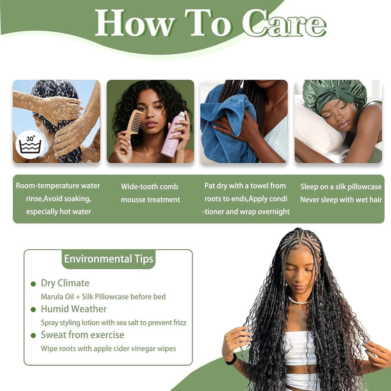 Human Braiding Hair - 14 Inch 12A Deep Wave Boho Hair for Braiding | 3 Bundles, Natural Black, Curly Ends, 110g