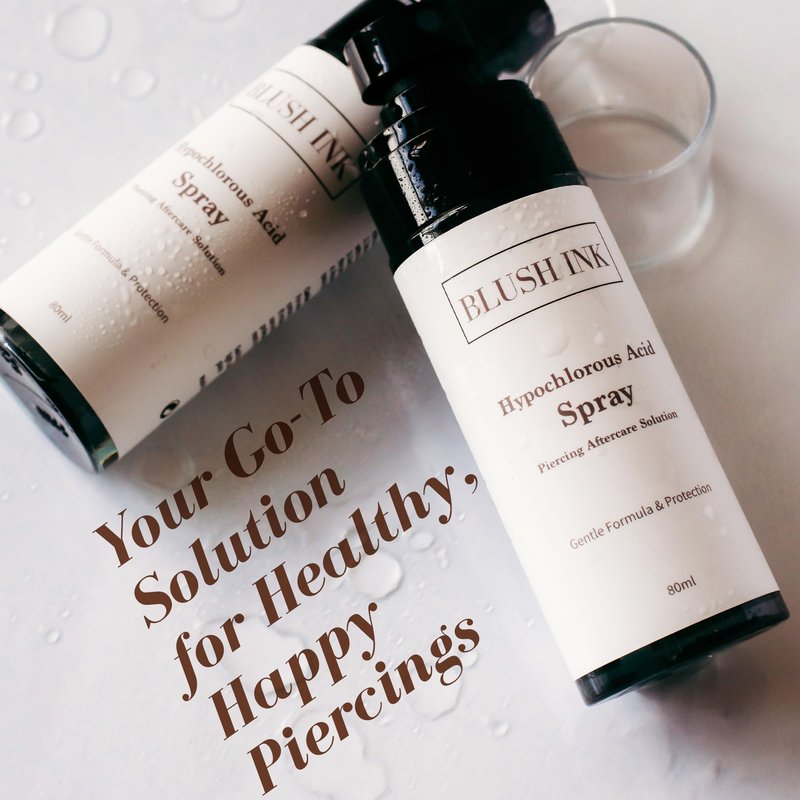 Blush Ink - Piercing Aftercare Spray | Keloid Bump Removal for Piercings | Fast-Healing Bump Piercing Treatment for Ear, Nose & Body | Gentle Hypochlorous Acid Formula for Soothing Care & Protection