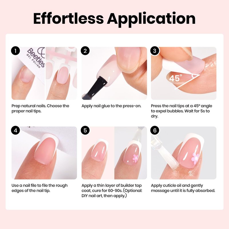 Beetles Fast Dry Nail Glue & Builder Top Coat Set, Strong Hold Nail Glue for Press-On Nails, High Shine Builder Top Coat for French Tips