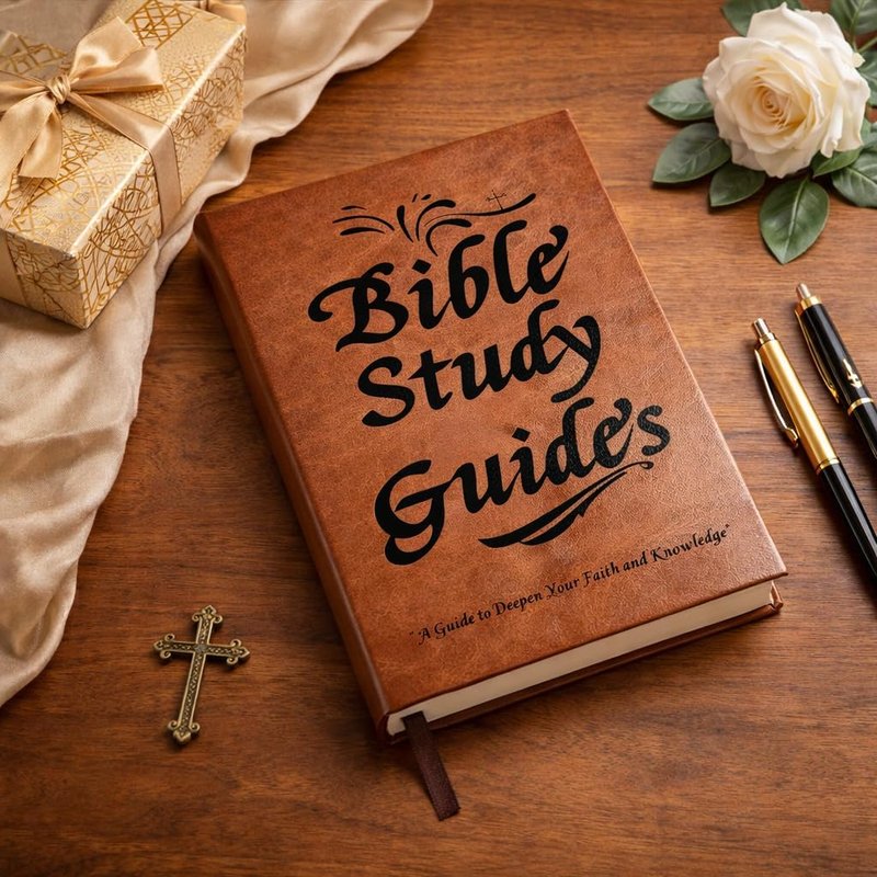 66-Page Bible Study Guide & Devotional Journal - PU Leather Cover, Scripture Summaries, Daily Reflections | Beginner-Friendly Spiritual Growth Notebook | Christian Gift Idea (Brown)