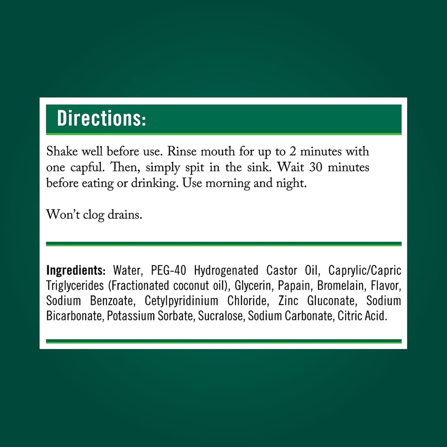 TheraBreath Whitening Oral Rinse - Alcohol-Free & Peroxide-Free Mouthwash | Smooth Mint, 16 Fl Oz