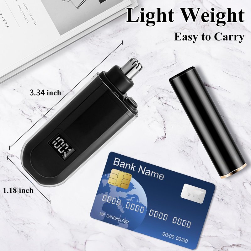 Yunmiss Portable LED Dsiplay Nose and Ear Trimmer Clipper for Men Women,2026 Professional Nose Hair Trimmer with Powerful Motor and Dual-Edge Blades for Smoother Cutting Mini Travel Size
