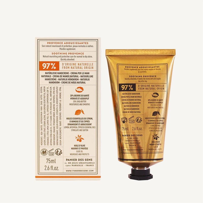 Panier des Sens – Provence Citrus Hand Cream – Moisturizing Hand Lotion for Dry Skin – Premium French Hand Cream, Softening Care for Women, 97% Natural Ingredients, 2.5 Fl Oz