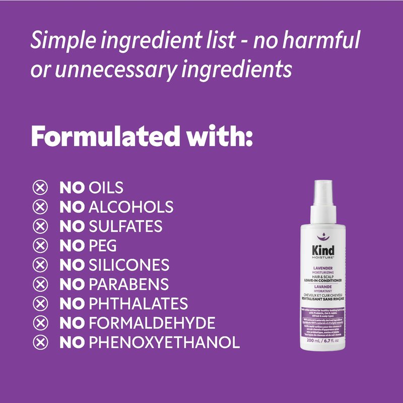 Lavender Moisturizing Leave In Conditioner Spray - Ultra Lightweight & Non Greasy - Moisturizes, Detangles & Protects Hair - Moisturizes & Balances Scalp - 100% Natural Origin - Oil Free - 6.7 fl.oz