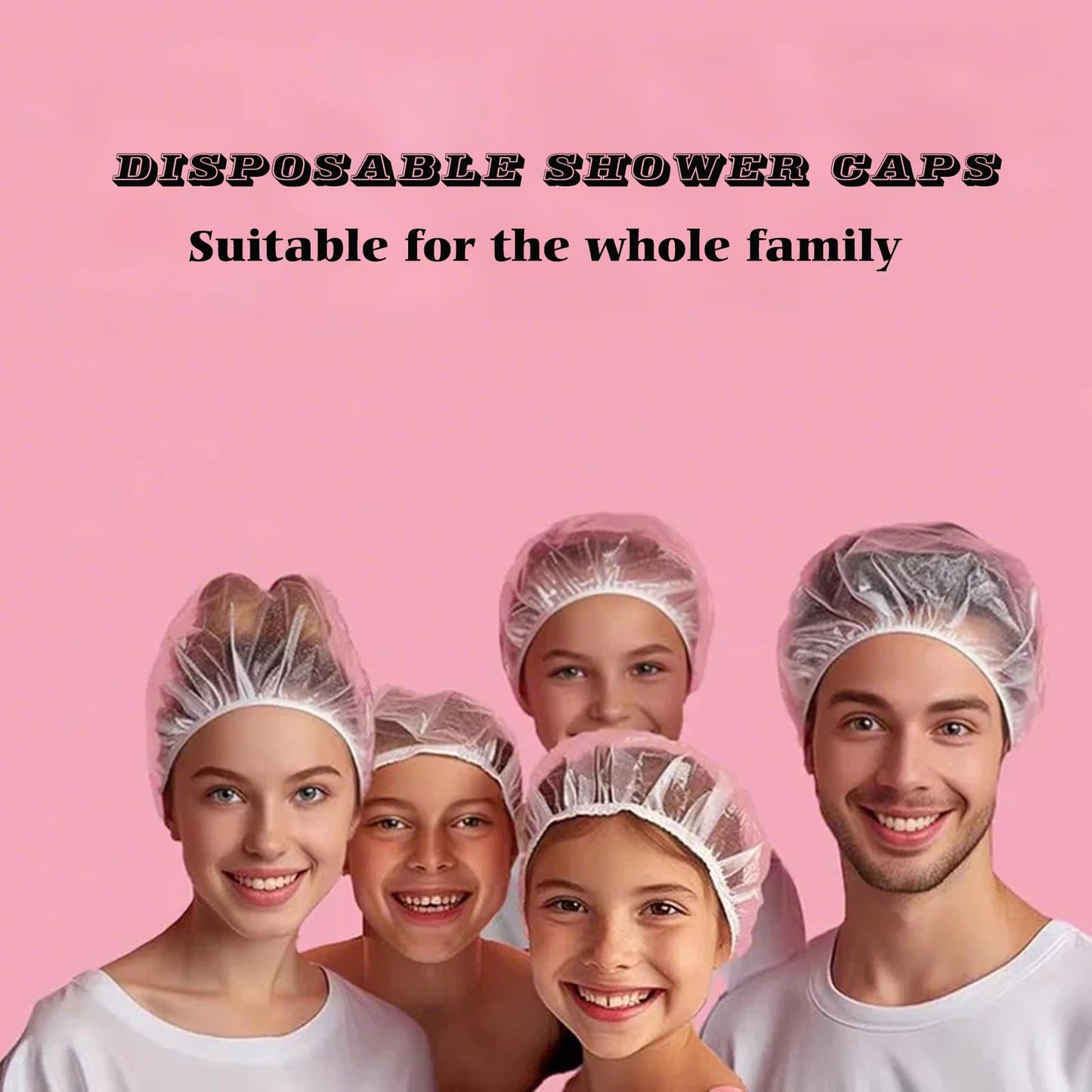 200PCS Disposable Shower Caps, Plastic Clear Hair Cap Large Thick Waterproof Bath Caps for Women & Men Unisex Reusable Travel Essentials for Deep Conditioning, Hair Treatment, Hotel, Spa, and Home Use