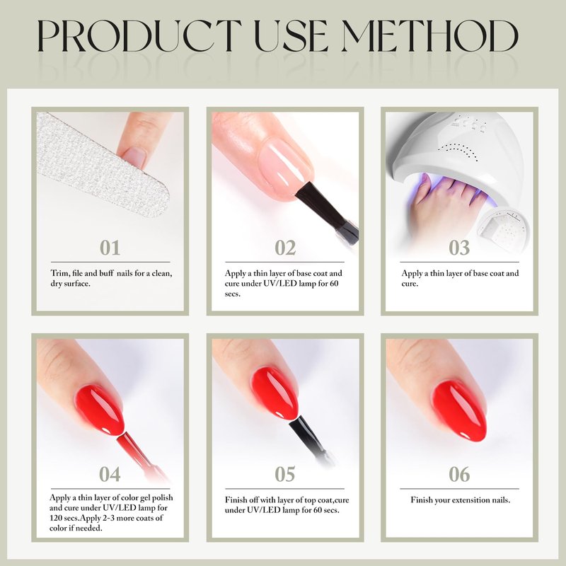 Light Gray Gel Polish - Double Rhythm 15ML Pure Sheer Soak Off | DIY Manicure for Women