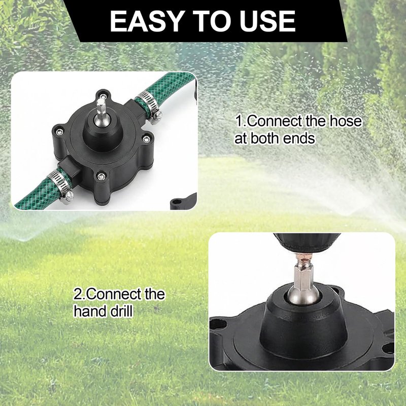 Houlishu Mini Electric Drill Pump, Portable Hand Drill Water Pump, Self Starting Hand Pump, suitable for water gasoline diesel engine oil transfer, easy to install and use