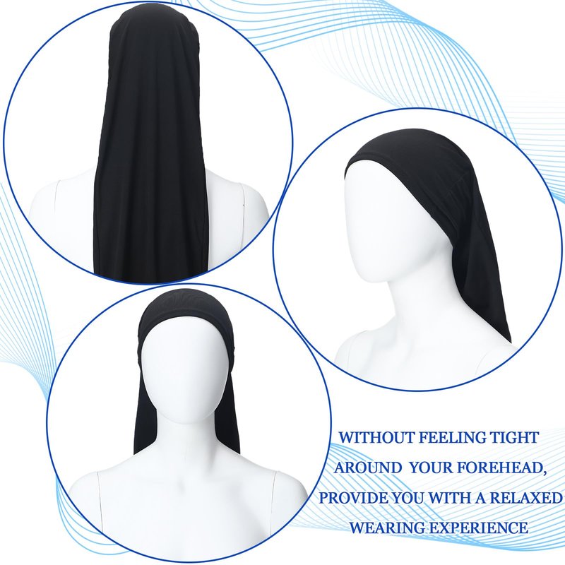 Twistover 2 Pcs Jumbo Dreadlock Cap Hair Dreads Head Wrap Loc Wraps for Dreads Hair Accessories for Men Women Sleeping(Black,Black,50 Inches)