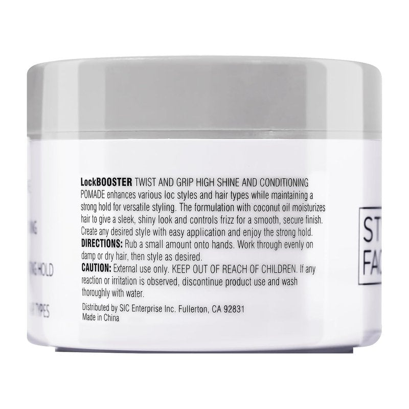 Style Factor Lock BOOSTER Braid Gel - Strong Hold, Flake-Free & Frizz-Free with Coconut Oil (5 Oz.)
