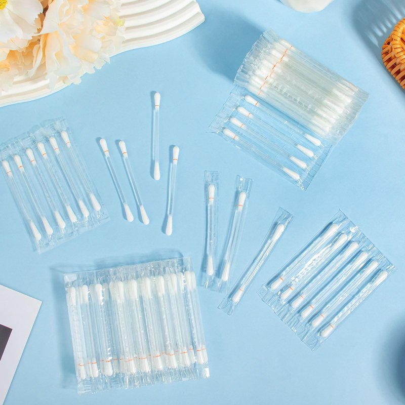Piercing Aftercare Cotton Swabs, Disposable Saline Solution Cleaner Qtips Individually Wrapped Swabsticks Buds Bulk Outdoor Travel Size First Aid Kit for Ear Nose Skin Cleaning Wound Care (200 Pcs)