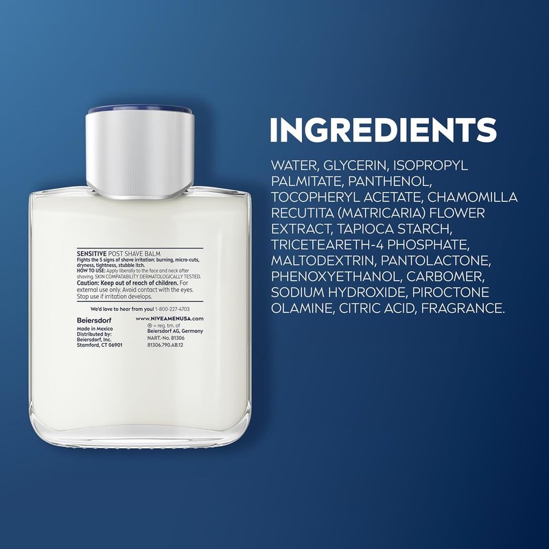 NIVEA MEN Real Madrid Sensitive Post Shave Balm - Alcohol-Free, Vitamin Pro Complex | 3.3 Fl Oz, Pack of 3