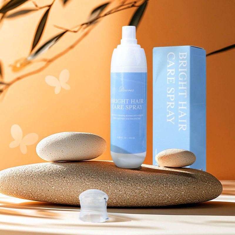 DOORES Leave-in Conditioner Spray, Hair Treatment Detangler Spray Conditioning Hair Detanglers Hydrates Boosts Shine Smooths Frizz for All Hair Types 3.4 fl oz
