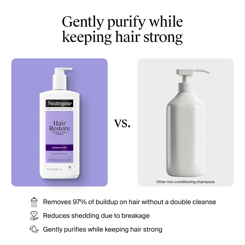 Neutrogena Hair Restore Strength + Purity Sulfate-Free Shampoo, 13 fl oz