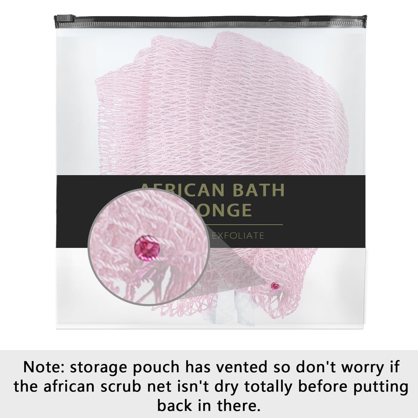 African Net Sponge Authentic with Knots - African Exfoliating Net Sponge with Handles for Body Scrubber Exfoliator - Real Africa Back Wash Bath Sponges for Shower Machine Washed & Bathing Accessories