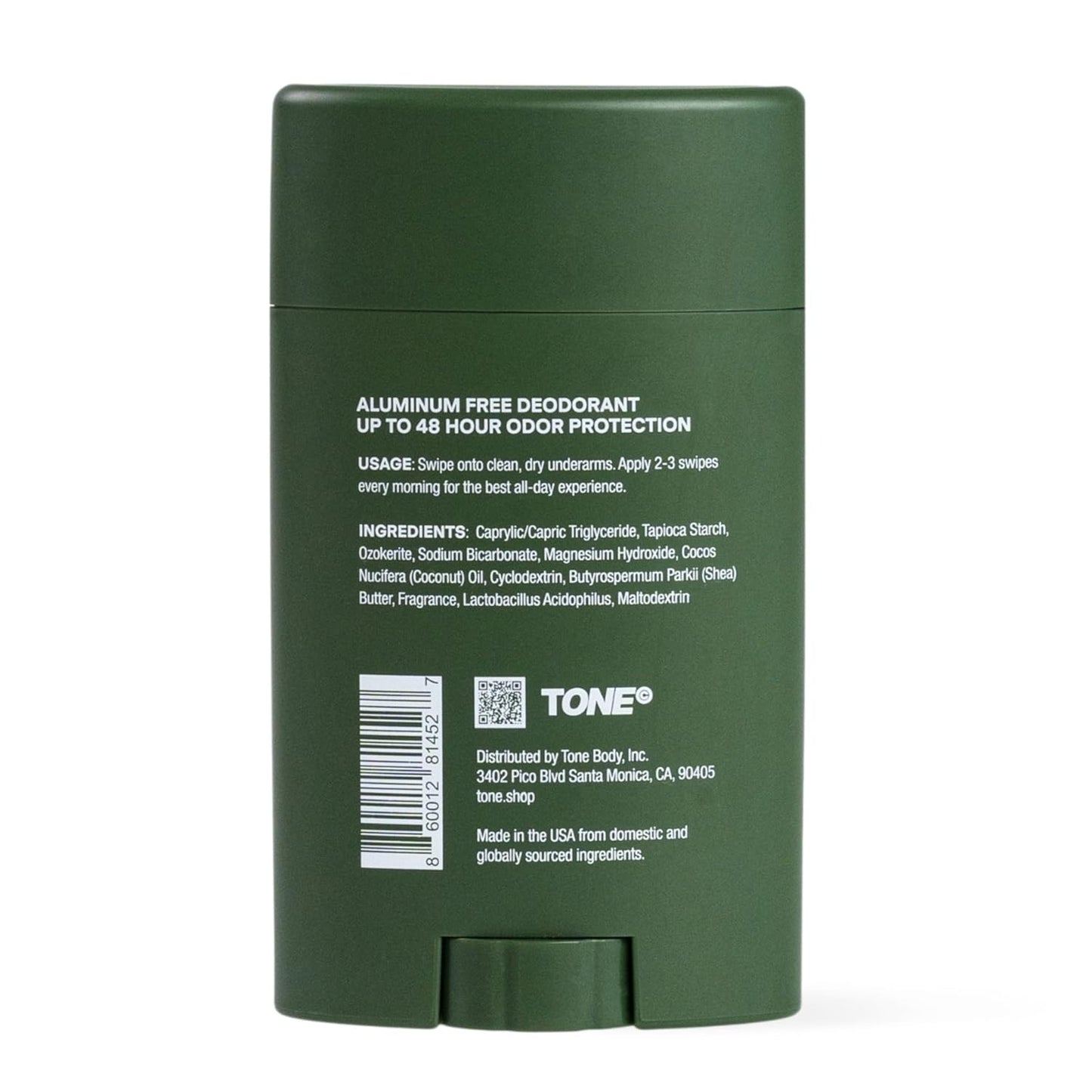 TONE Aluminum-Free Deodorant | Woodland Scent, Paraben-Free, 48-Hour Odor Protection | 2.65 oz (4 Pack)
