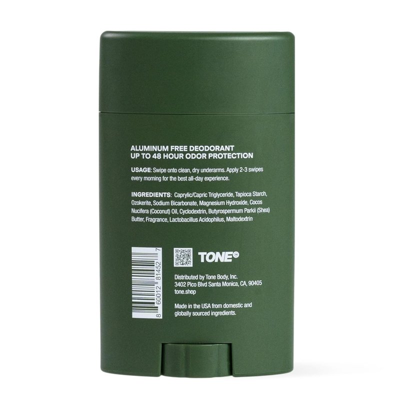TONE Aluminum-Free Deodorant | Woodland Scent, Paraben-Free, 48-Hour Odor Protection | 2.65 oz (4 Pack)