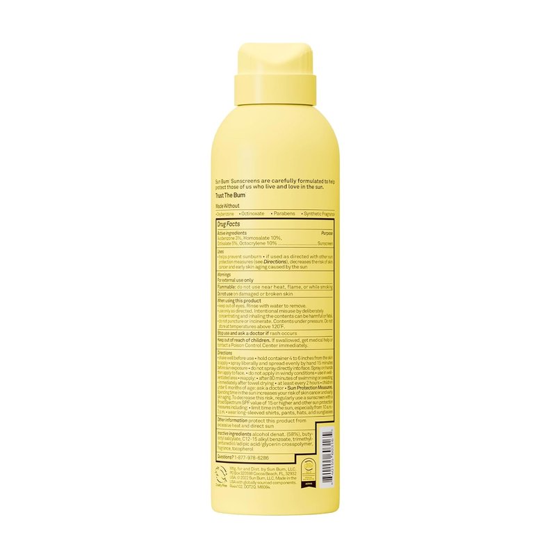 Sun Bum Kids SPF 50 Sunscreen Clear Body Spray - Broad Spectrum Water-Resistant with Vitamin E - Wet or Dry Skin Application - Hawaii 104 Act Compliant (Without Octinoxate & Oxybenzone) - 6 oz