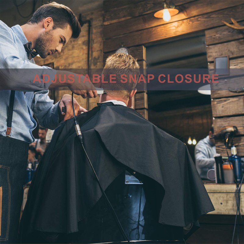 izzycka Nylon Barber Cape 64"x56" Waterproof Salon Large Hair Cutting Cape Haircut for Men with Adjustable Snap Closure Color Capes Professional Stylist Hairdresser Apron Adults Unisex Black