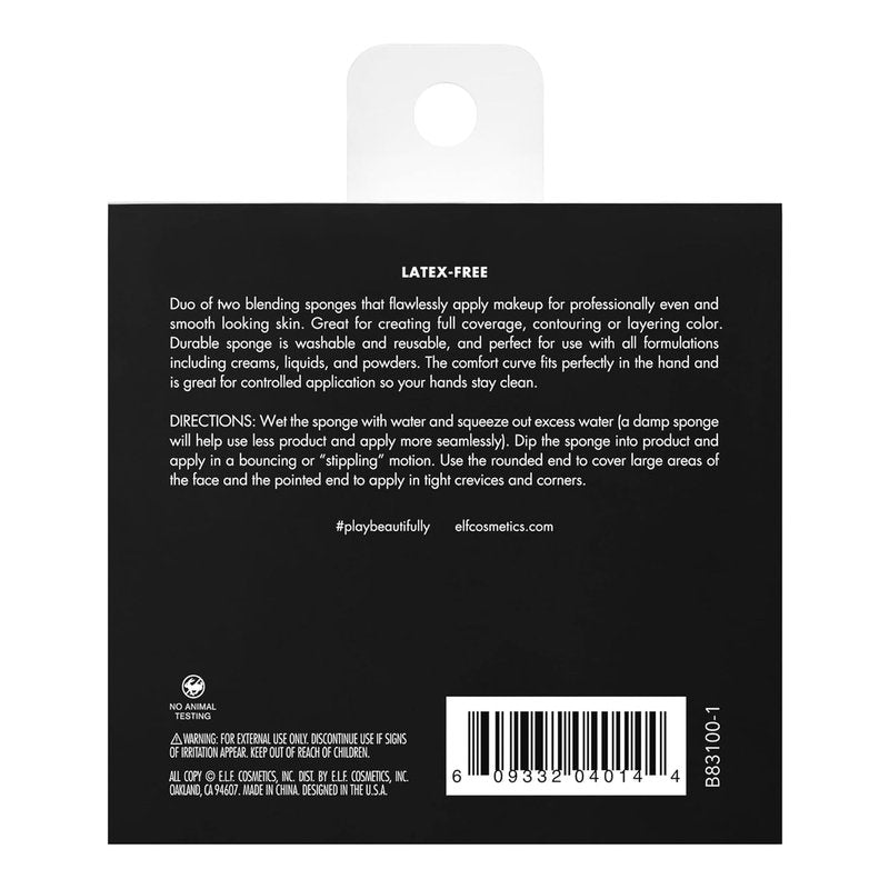 e.l.f. Total Face Sponge Duo - Plush, Multi-Sided, Latex-Free Makeup Sponges for Effortless Blending | Vegan & Cruelty-Free