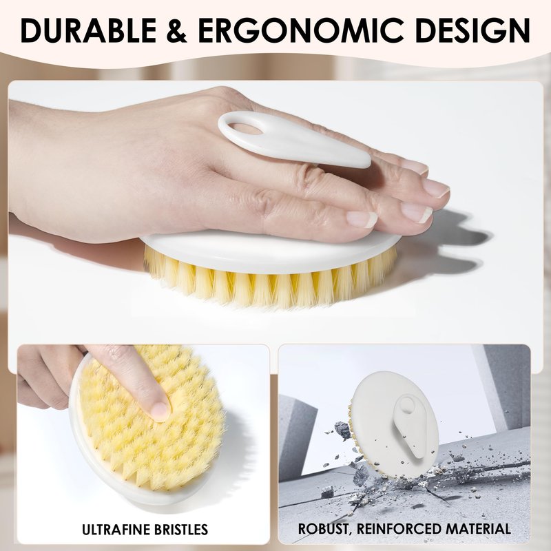 INNERNEED PP Shower Brush Body Exfoliating Scrubber, for Deep Clean Body Wash, Cellulite Treatment, Lymphatic Drainage and Blood Circulation Improvement (Pack of 2)
