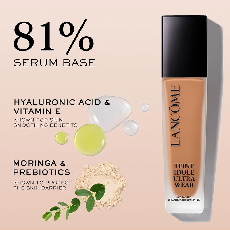 Lancôme Teint Idole Ultra Wear Foundation - Longwear, Medium-Full Coverage, Waterproof & Hydrating | Natural Matte Finish