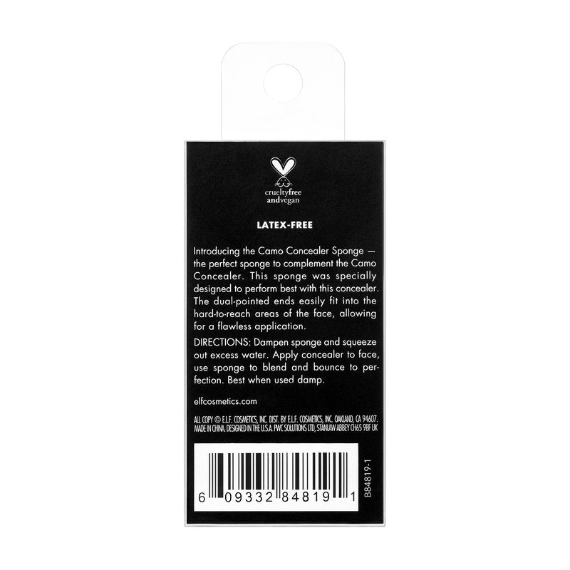 e.l.f. Camo Concealer Sponge, Makeup Sponge With Latex Free Foam & Dual-Pointed Ends For Blending, Vegan & Cruelty-Free