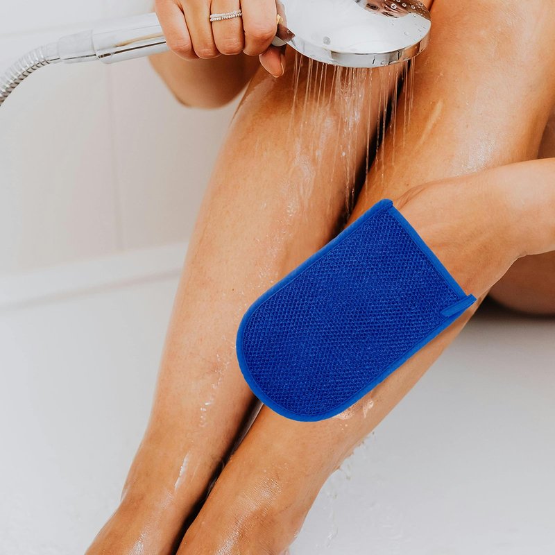ReignSword 3 Pack African Net Sponge Exfoliating Glove, Deep Cleaning Bath Sponge Body Scrubber for Dead Skin, Exfoliating Shower Gloves for Men and Women (Blue, Purple, Brown)