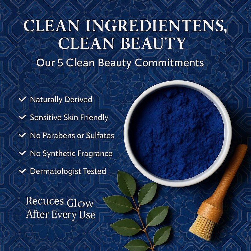 Dar Marwa Moroccan Nila Powder – 100% Pure Saharan Indigo Face, Body & Hair Mask | Brightens, Exfoliates & Evens Skin Tone | Handmade Hammam Ritual | Vegan, Detoxifying | 1.7 Oz (50g)