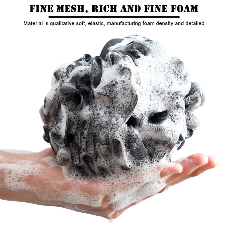 Loofah Handled Back Brush for Shower & Bath Shower Scrubber Bouquet Sponge,1 Pack Long Handled Shower Sponge,2 Pack 75g XL Exfoliate Charcoal Mesh Poufs Shower Bouquet for Women and Men
