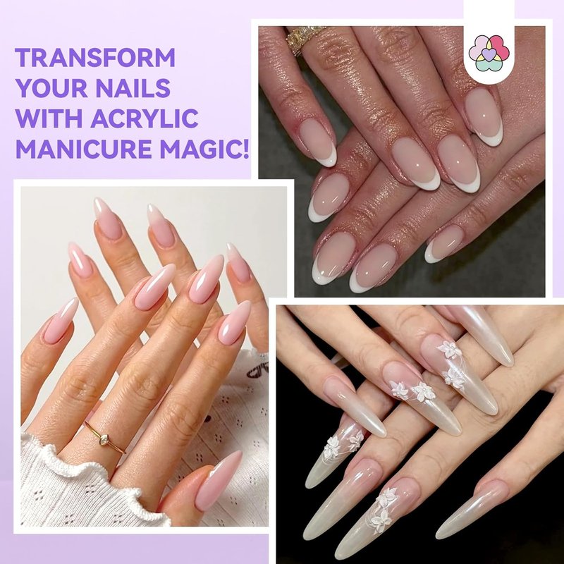 Acrylic Nail Kit for Beginners - 8.12fl.oz EMA Monomer Liquid & Brush Set | Complete Starter Set