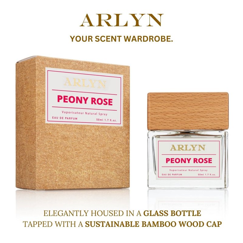 ARLYN Peony Rose Eau de Parfum, Peach-Rose-Vanilla, Long-Lasting Perfume for Women, Vegan, Cruelty Free, Made In USA - 50 ml | 1.7 FL Oz