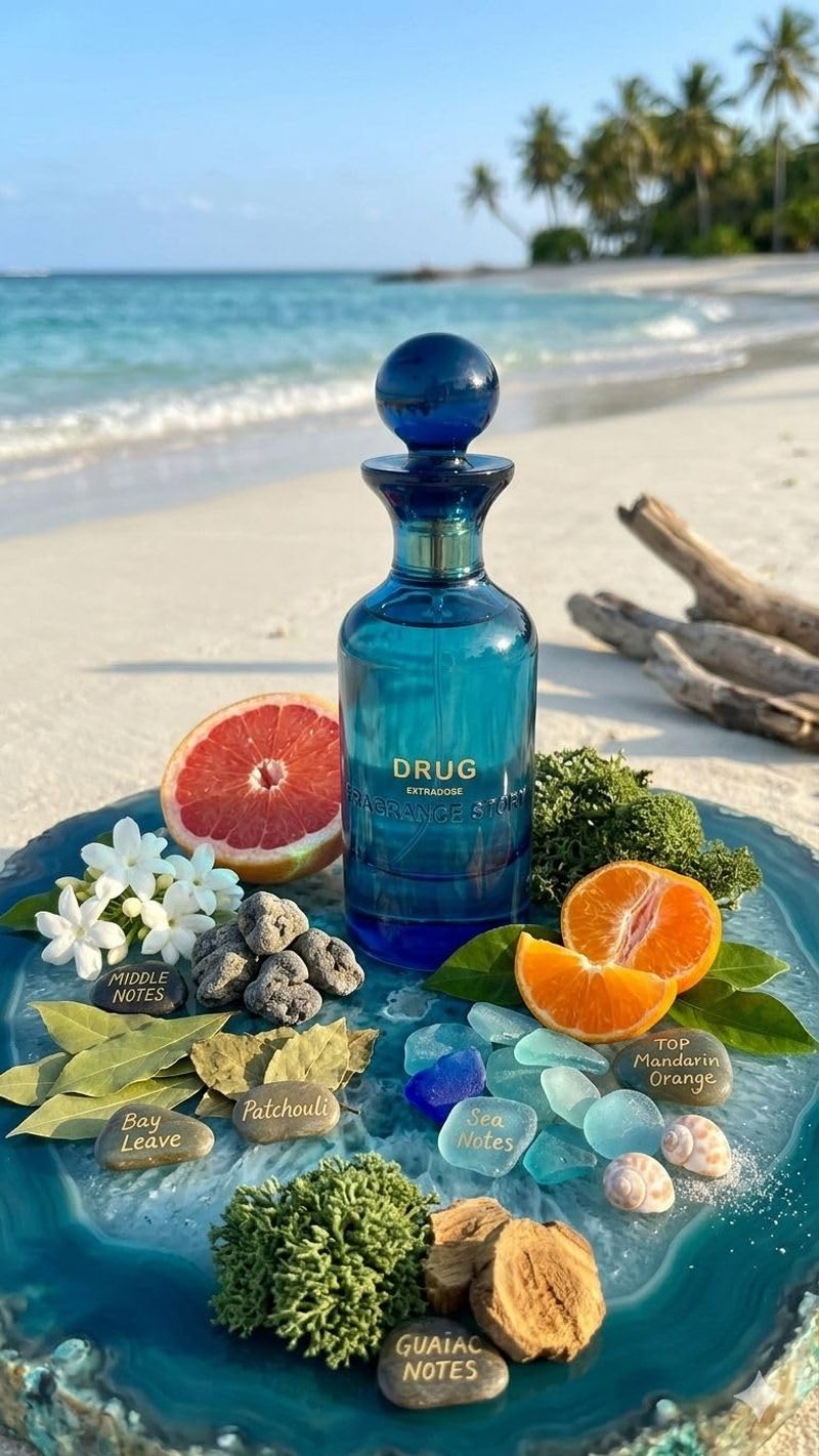 FRAGRANCE STORY Drug Extrados Eau de Parfum for Men – Long Lasting Citrus Marine Woody Cologne with Ambergris & Patchouli – Bold Masculine Fragrance Spray