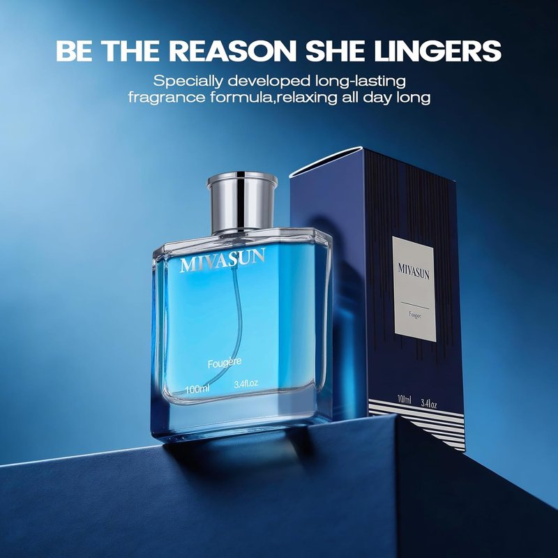 MivaSun Luxury Cologne for Men - Long Lasting Woody Aromatic Eau de Parfum | 100ml Fresh Lavender Scent