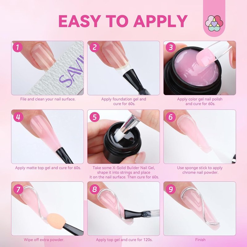 SAVILAND Solid Builder Nail Gel - Non-Sticky Sculpting Gel for Nail Art | 100g 3D Hard Gel with Castor Oil