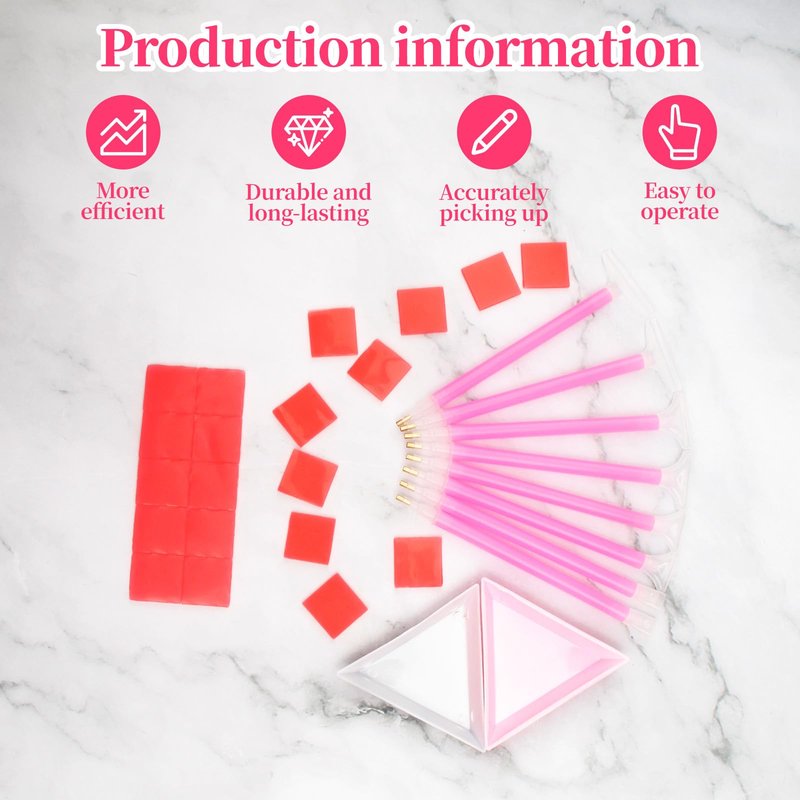 30-Pack Rhinestone Picker Tool Kit - 8Pcs Rhinestone Dotting Pens with Dual-Ended Tips(4 Sizes) +2 Storage Trays & 20 Clay - Rhinestone Picker Dotting for DIY Nail Art Craft Crystals Charms (Pink)