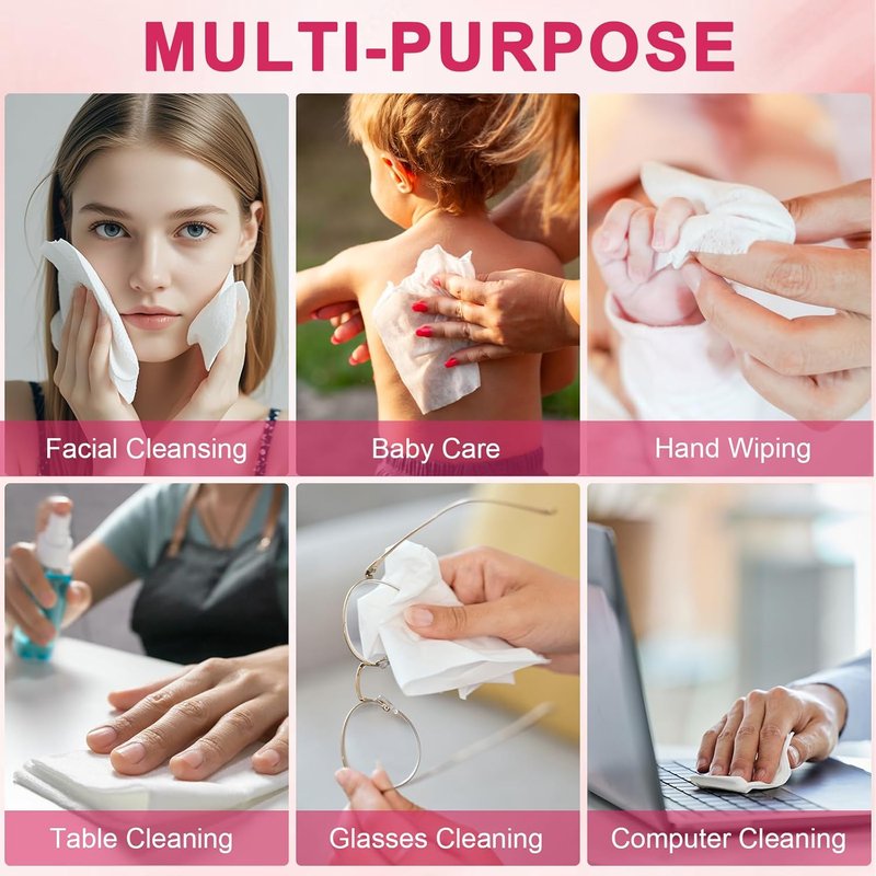 FACEMADE XXL Disposable Face Towels - 60 Count, 100% Biobased, Super Soft & Thick for Makeup & Skin Care