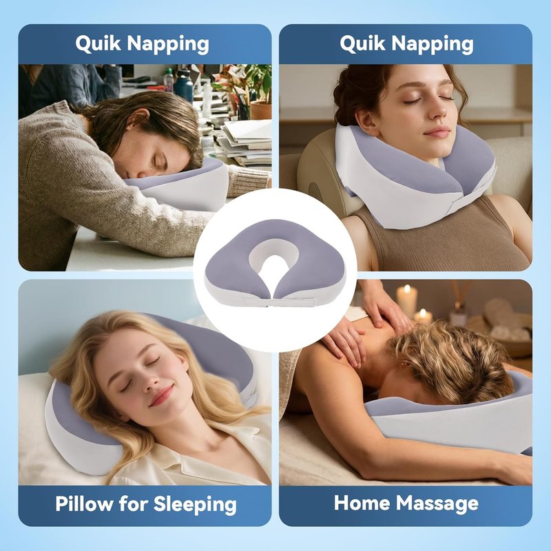 Face Down Pillow for Eye Surgery Recovery | Adjustable Prone Headrest for Retinal Detachment - Grey, Removable Cover