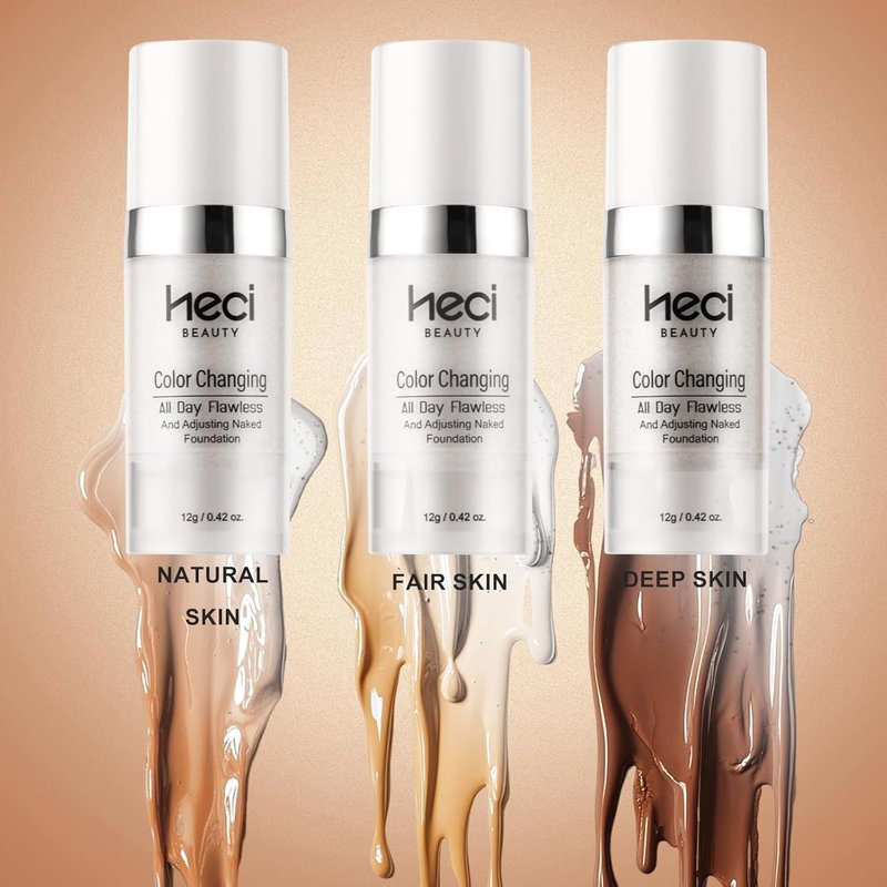 Color Changing Foundation Liquid Base - Travel Size 2 Pack | Lightweight, Improves Uneven Skin Tone, Natural Finish 0.42 oz