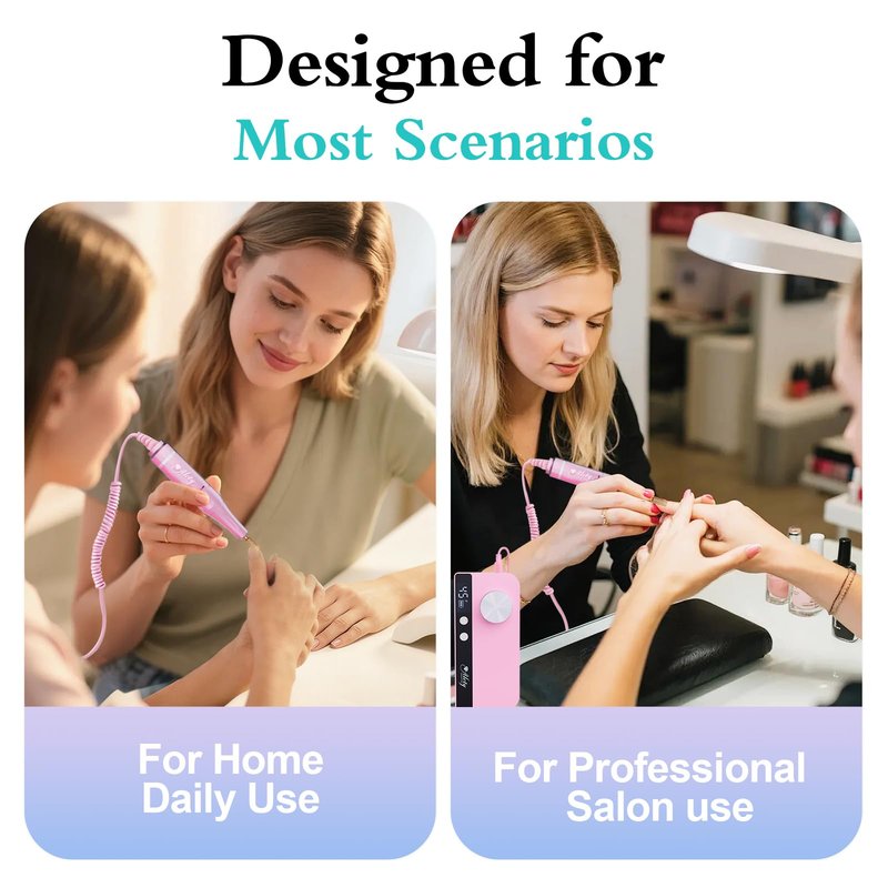 Alety Nail Drill Professional 45000RPM Electric Nail File Kit, Upgraded AC450F Nail Drill Machine for Acrylic Gel Nails, Rechargeable Salon-Grade E-File Set, Manicure Nail Tools with 11 Gold Bits