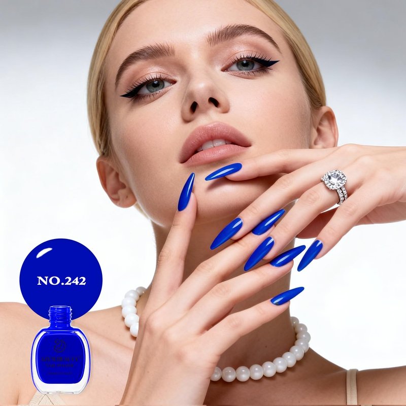 AZUREBEAUTY Navy Blue Nail Polish – Quick Dry, Long-Lasting, Natural Royal Blue Glossy Finish for DIY Manicure & Nail Art, Salon Quality for Women 0.34Oz