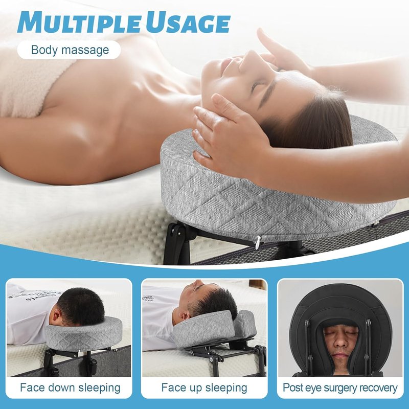 Regine Switzerland Adjustable Massage Headrest - Portable Face Cradle for Home Use | Ideal After Eye Surgery