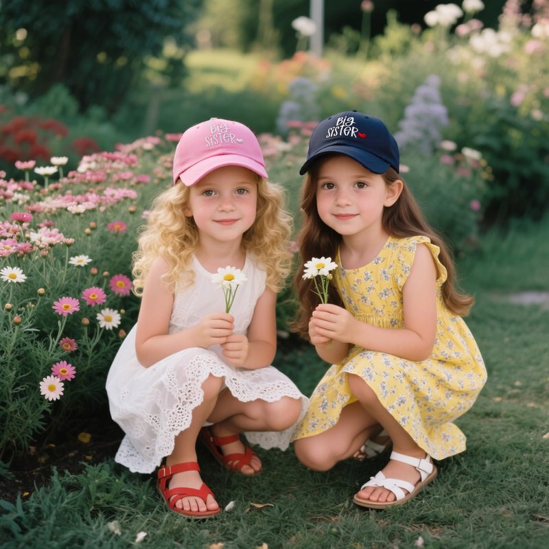 HAFOUXIGM Gift for New Sis Age 2-6, Big Sister Hat for Toddler Girls, Adjustable Embroidered Baseball Cap for Kids