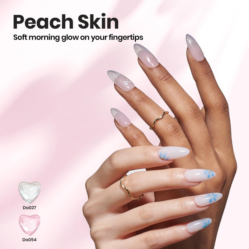 Beetles Builder Gel for Nails HEMA & TPO FREE-2 Colors Clear & Jelly Nude Building Gel with Nail Brush,Strengthening Nails Building Apex & Extension for Beginner DIY UV Nail Salon at Home,Peach Skin